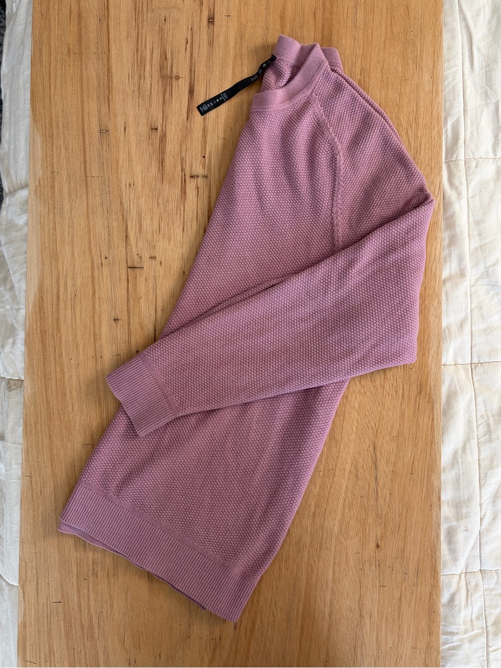 Lululemon Men’s Textured Knit Crewneck Sweater mauve pink sz XL waffle knit